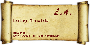 Lulay Arnolda névjegykártya